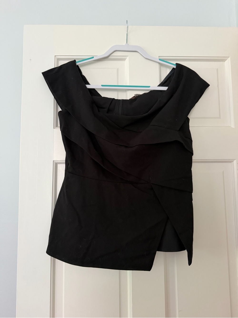 LOFT Black Off-Shoulder Draped Top